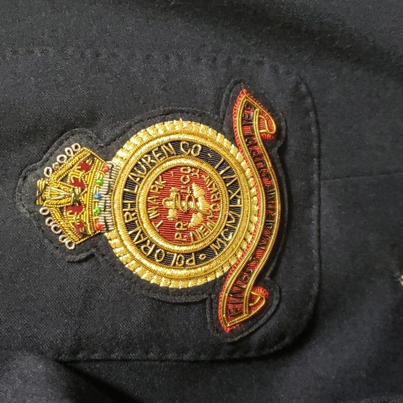 NWT Polo Ralph Lauren Women's Double Breast Wool Crest Patch Blazer Jacket 8 - Picture 7 of 9